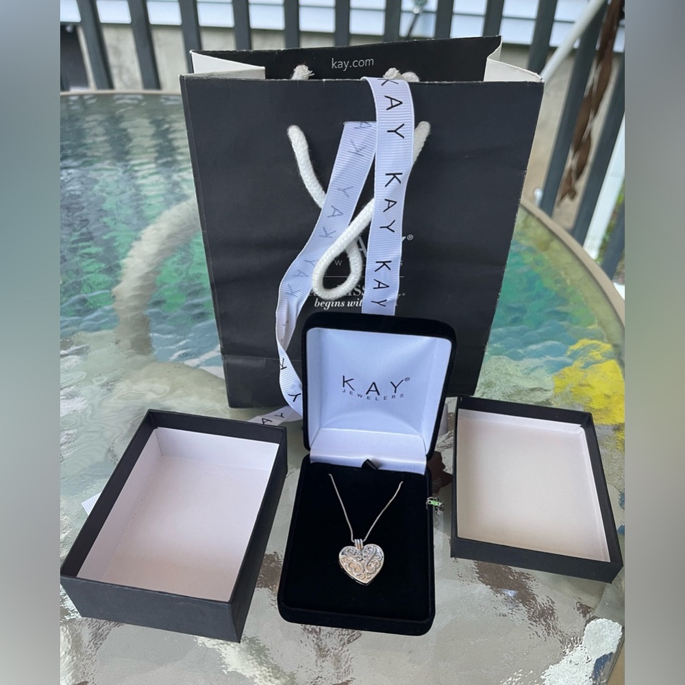 Kay Jewelers Open Hearts By Jane Seymour Diamond Pave Locket With Heart Necklace